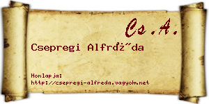Csepregi Alfréda névjegykártya